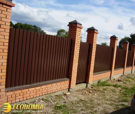 Забор из профнастила под ключ Московская область фото